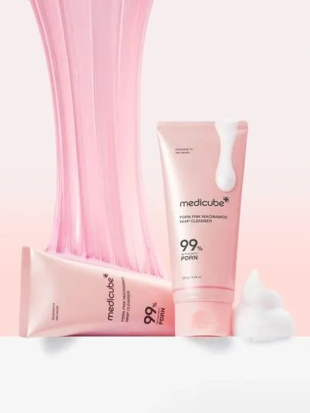 Пенка для умывания с ПДРН MEDICUBE PDRN Pink Niacinamide Whip Cleanser  120мл