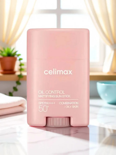 Матирующий солнцезащитный стик CELIMAX OIL CONTROL MATTIFYING SUN STICK SPF 50+ PA++++ 19гр