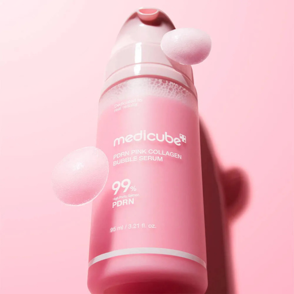 Пузырьковая сыворотка с ПДРН и коллагеном MEDICUBE PDRN Pink Collagen Bubble Serum 95 мл